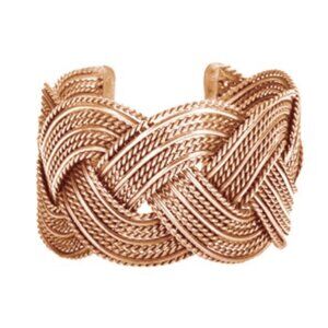18K Rose Gold Plated Woven Cuff by Satya Jewelry